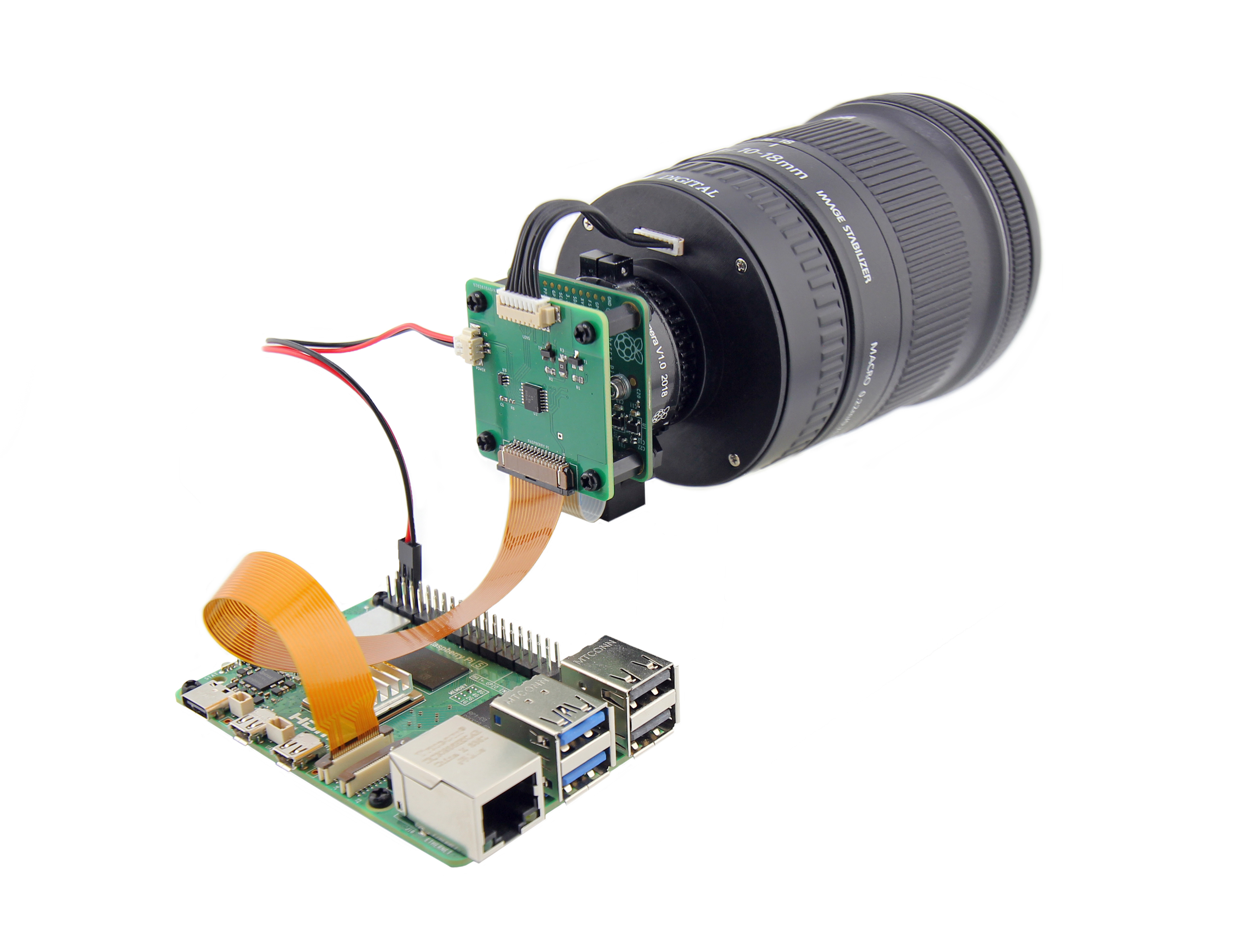 Assembly of Pinefeat Lens Controller and Raspberry Pi High-Quality Camera